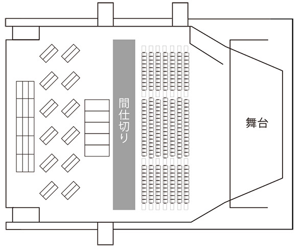 会議（200人）&立食ビュッフェ形式（200人）